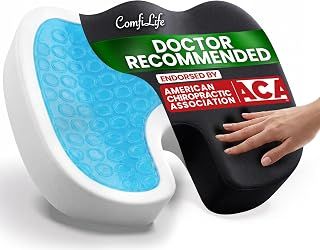 Premium Gel & Memory Foam Seat Cushion for Sciatica and Tailbone Relief